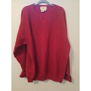 Vintage Eddie Bauer Red Cotton Sweater Men’s L Made USA